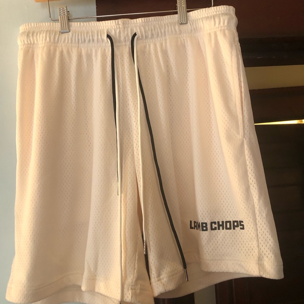 MWOT Lamb Chop Men's Cream Athletic Mesh Shorts